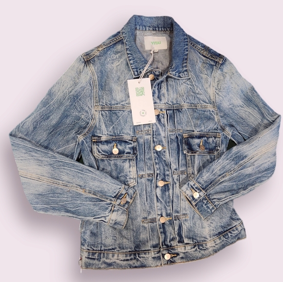 YITAI NWT Washed Denim Jacket - Picture 1 of 10